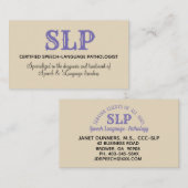 Aangepaste SLP-visitekaartjes Visitekaartje (Voorkant / Achterkant)