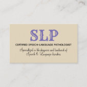 Aangepaste SLP-visitekaartjes Visitekaartje (Voorkant)