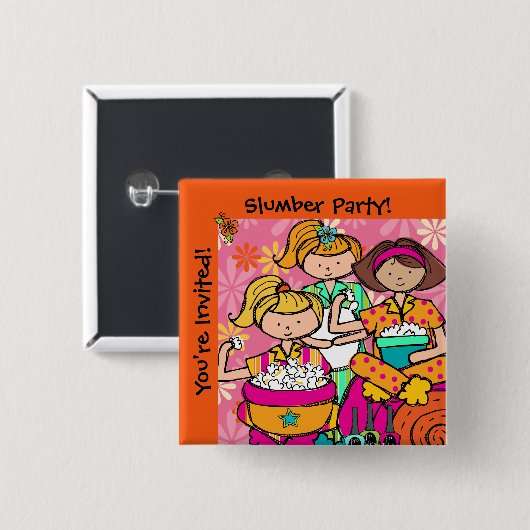 Aangepaste Slumber Party Button (Voorkant /achterkant)