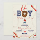Aangepaste Slumdunk Oh Boy Honkbal Baby Shower Bun Kaart (Voorkant / Achterkant)