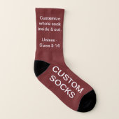 Aangepaste Small Burgundy Red Socks Sokken (Rechts - buiten)