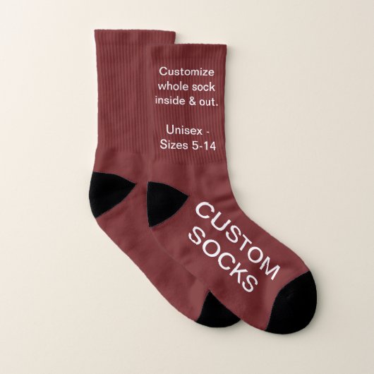 Aangepaste Small Burgundy Red Socks Sokken (Paar)