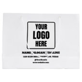 Aangepaste Small Business Logo-branded zwart-wit Groot Cadeauzakje (Achterkant)