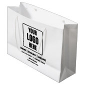Aangepaste Small Business Logo-branded zwart-wit Groot Cadeauzakje (Voorkant Gekanteld)