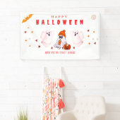 Aangepaste Small Business Logo Halloween Party Spandoek (Insitu)