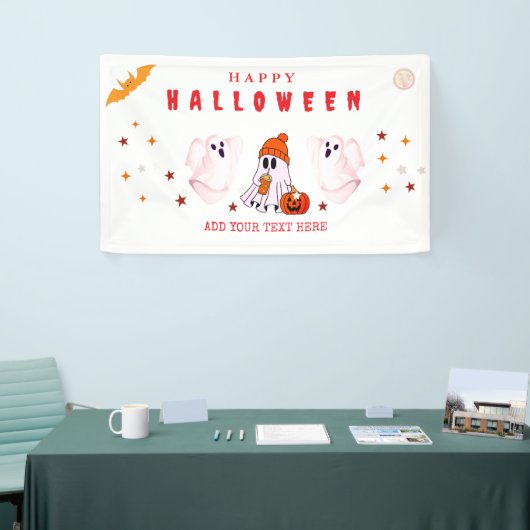 Aangepaste Small Business Logo Halloween Party Spandoek (Beurs)