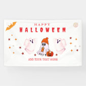 Aangepaste Small Business Logo Halloween Party Spandoek (Horizontaal)