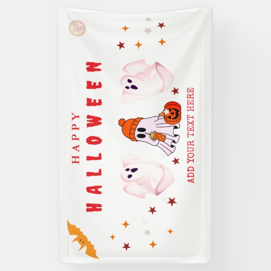 Aangepaste Small Business Logo Halloween Party Spandoek (Verticaal)