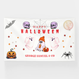Aangepaste Small Business Logo Halloween Party Spandoek