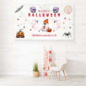 Aangepaste Small Business Logo Halloween Party Spandoek (Insitu)