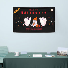 Aangepaste Small Business Logo Halloween Party Spandoek