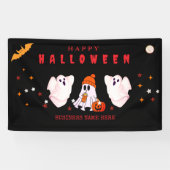 Aangepaste Small Business Logo Halloween Party Spandoek (Horizontaal)