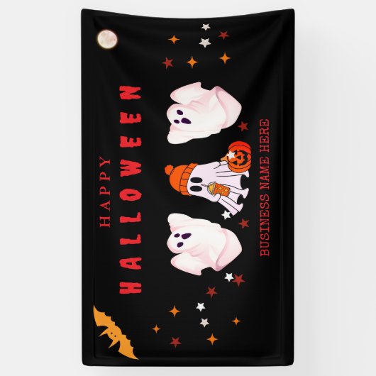 Aangepaste Small Business Logo Halloween Party Spandoek (Verticaal)