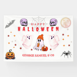 Aangepaste Small Business Logo Halloween Party Spandoek