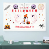 Aangepaste Small Business Logo Halloween Party Spandoek (Beurs)