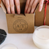 Aangepaste Small Business Monogram met sociale med Rubberstempel