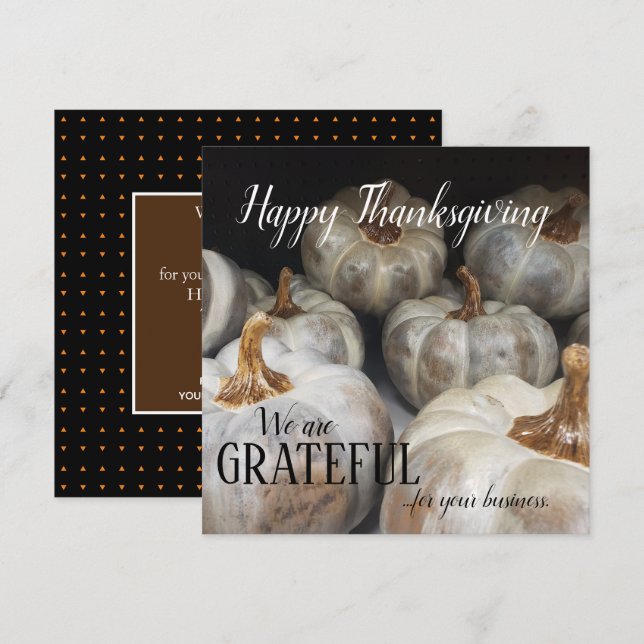 Aangepaste Small Business Thanksgiving-kaarten (Voorkant / Achterkant)