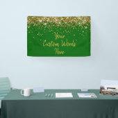 Aangepaste smaragdgroene en gouden verjaardagsfees spandoek (Beurs)