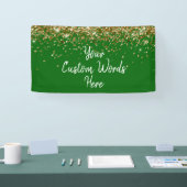 Aangepaste smaragdgroene en gouden verjaardagsfees spandoek (Beurs)
