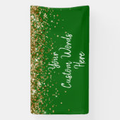 Aangepaste smaragdgroene en gouden verjaardagsfees spandoek (Verticaal)