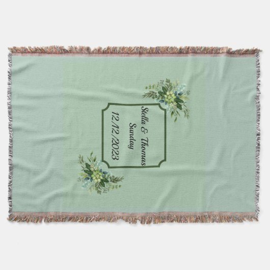 Aangepaste smaragdgroene huwelijksdeken deken (Voorkant)