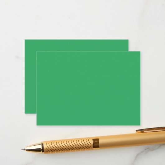 Aangepaste smaragdgroene knopspeld informatiekaartje (Voorkant / Achterkant in situ)
