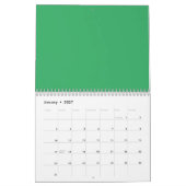 Aangepaste smaragdgroene knopspeld kalender (Jan 2027)