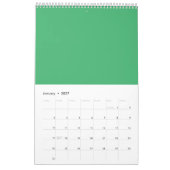 Aangepaste smaragdgroene knopspeld kalender (Jan 2027)