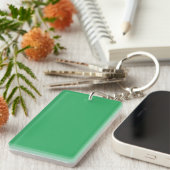 Aangepaste smaragdgroene knopspeld sleutelhanger (Voorkant Rechts)