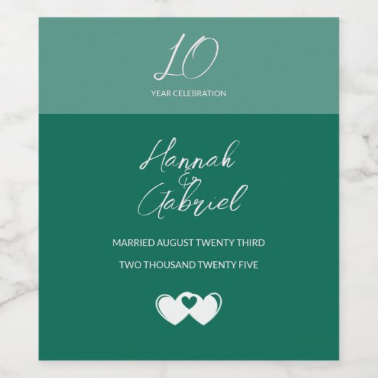 Aangepaste smaragdgroene wijnlabels maken wijn etiket (Enkel label)