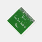 Aangepaste Smaragdgroene Zilveren Glitter Verjaard Servet (Hoek)