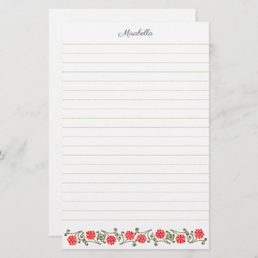 Aangepaste  smeekbedekking en goudmakerij briefpapier (Voorkant / Achterkant)