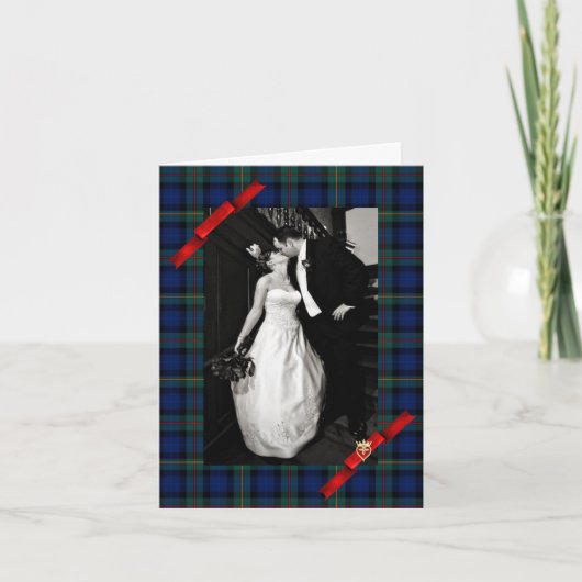 Aangepaste Smith Plaid Trouwfoto Dankjewel Bedankkaart (Voorkant)