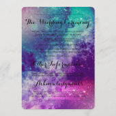 Aangepaste Smokey Galaxy bruiloft programma's (Achterkant)