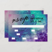 Aangepaste Smokey Galaxy bruiloft RSVP Kaarten (Voorkant / Achterkant)