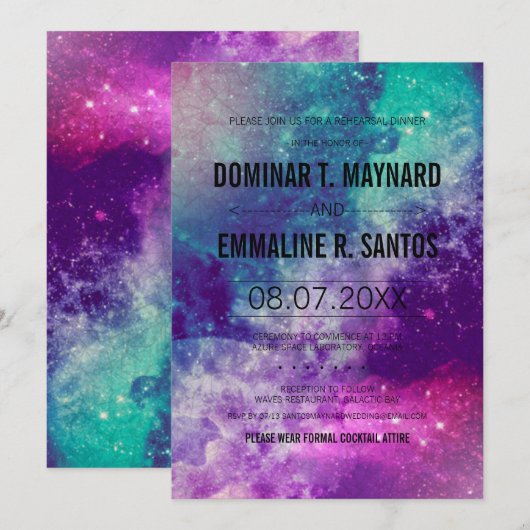 Aangepaste Smokey Galaxy repetitie diner Kaart (Voorkant / Achterkant)