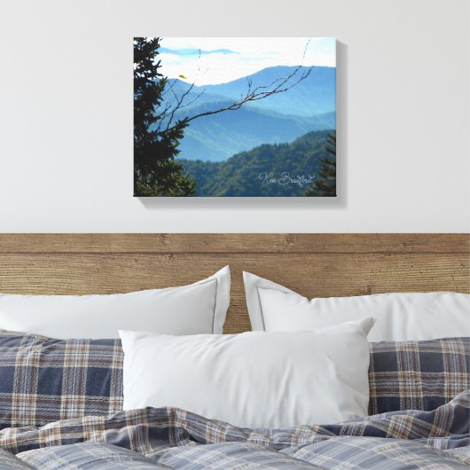 Aangepaste smoky Mountain Canvas afdrukken (Insitu (Slaapkamer))