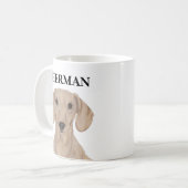 Aangepaste 'Smooth Red Dachshund Beverage Coaster' Koffiemok (Voorkant links)