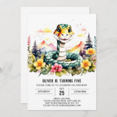 Aangepaste Snake Kinderen Verjaardag Kaart (Voorkant / Achterkant)