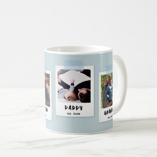Aangepaste Snapshot Style Vaderdag Opa Gift Koffiemok (Voorkant rechts)