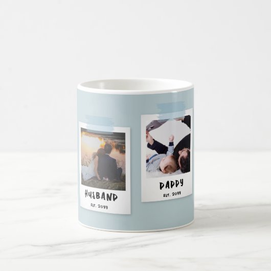 Aangepaste Snapshot Style Vaderdag Opa Gift Koffiemok (Center)