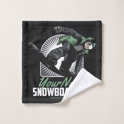 Aangepaste sneeuwboarder Shredding Bad Handdoek (Wasdoekje)