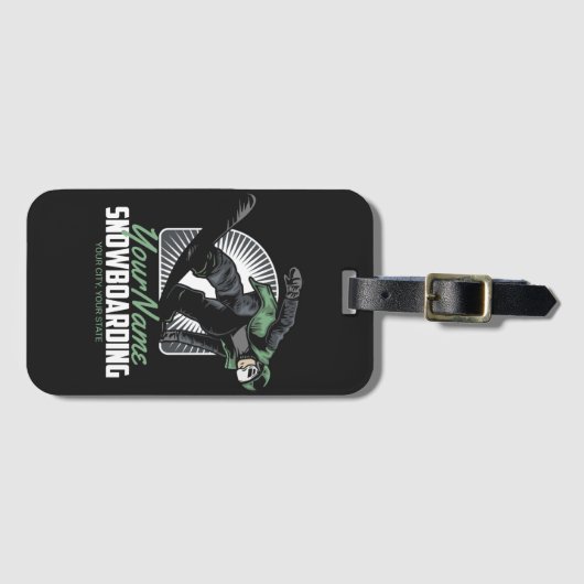 Aangepaste sneeuwboarder Shredding Bagagelabel (Voorkant (horizontaal))