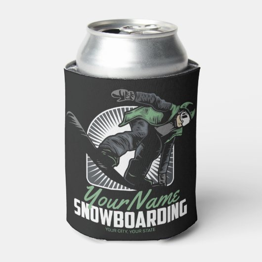 Aangepaste sneeuwboarder Shredding Blikjeskoeler (Blikje Voorkant)