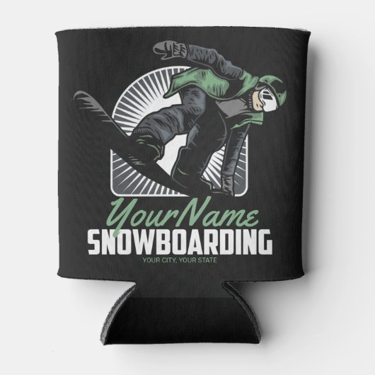 Aangepaste sneeuwboarder Shredding Blikjeskoeler (Voorkant)