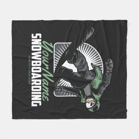 Aangepaste sneeuwboarder Shredding Fleece Deken (Voorkant (Horizontaal))