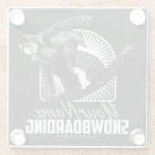 Aangepaste sneeuwboarder Shredding Glazen Onderzetter (Achterkant)