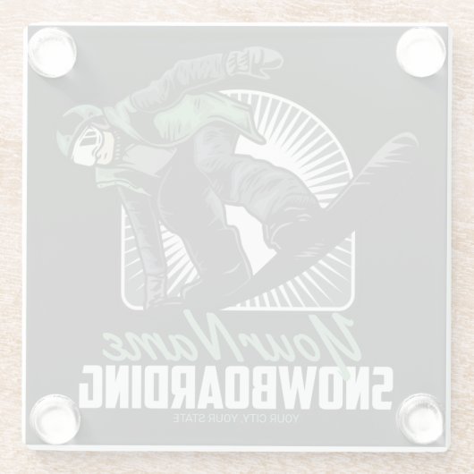 Aangepaste sneeuwboarder Shredding Glazen Onderzetter (Achterkant)