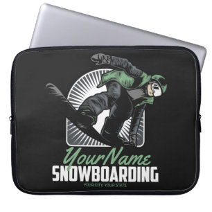 Aangepaste sneeuwboarder Shredding Laptop Sleeve