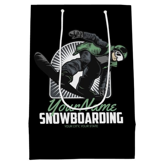 Aangepaste sneeuwboarder Shredding Medium Cadeauzakje (Achterkant)